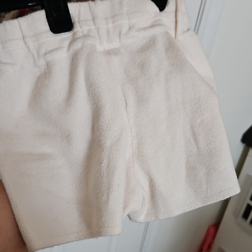Zara Cream Linen Blend Kids' Shorts with Drawstring - Picture 3 of 4